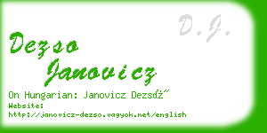 dezso janovicz business card